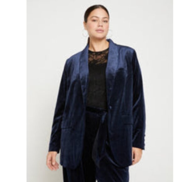 UNIVERSAL STANDARD Moonstone Blue Velvet Suit - Picture 2 of 2